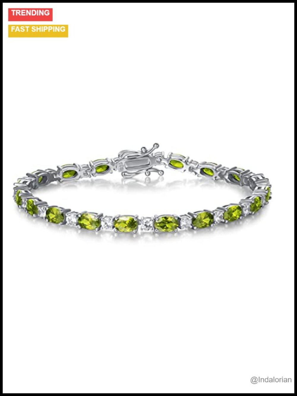 Sterling Silver Oval CZ Birthstone Tennis Bracelet 7 Inch Fine Hypoallergenic